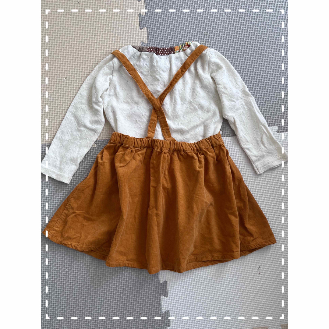 キムラタン(キムラタン)の☆YOUPIトップス＆Lily ivoryジャンスカ☆ キッズ/ベビー/マタニティのキッズ服女の子用(90cm~)(Tシャツ/カットソー)の商品写真