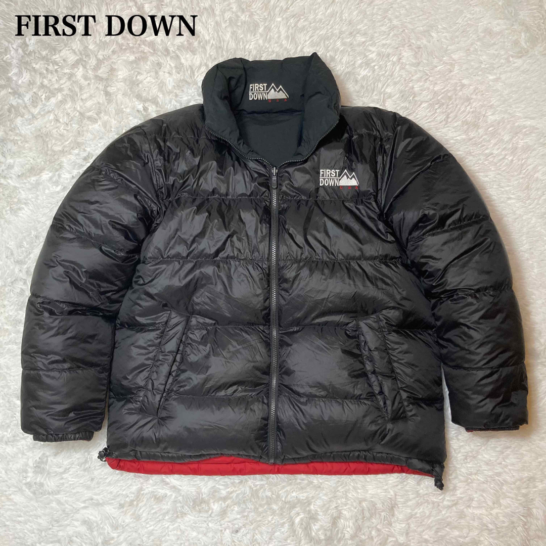 美品✨  Firstdown リバーシブル ダウンジャケット  ブラック レッド