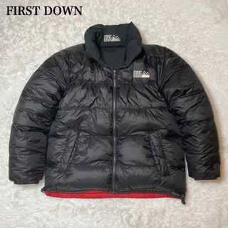 ファーストダウン(FIRST DOWN)の美品✨ファーストダウン  リバーシブル ダウンジャケット　ブラック×レッド(ダウンジャケット)