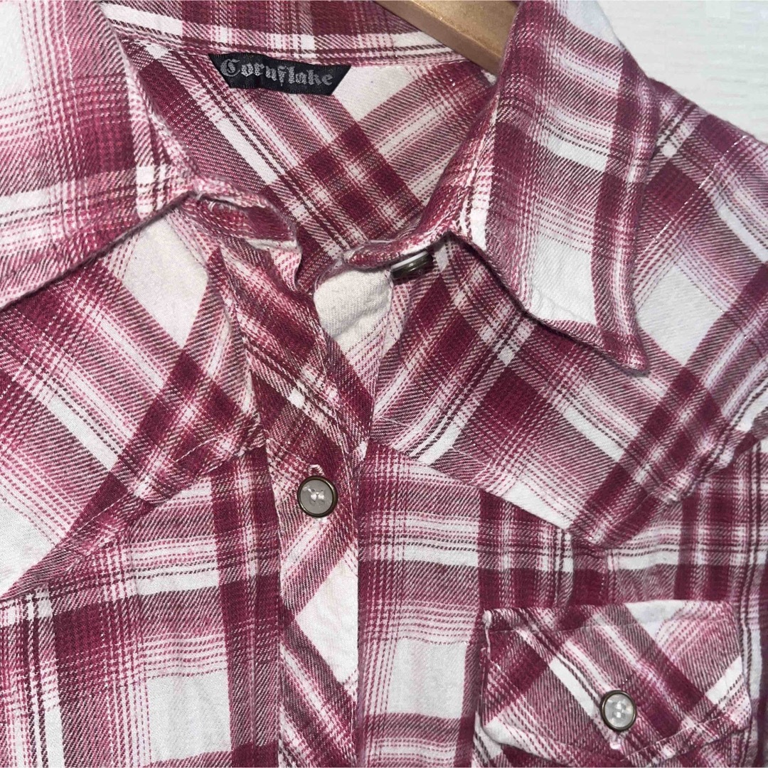 2点セット　ネルシャツ　半袖Tシャツ　リーボック　L レディースのトップス(シャツ/ブラウス(長袖/七分))の商品写真