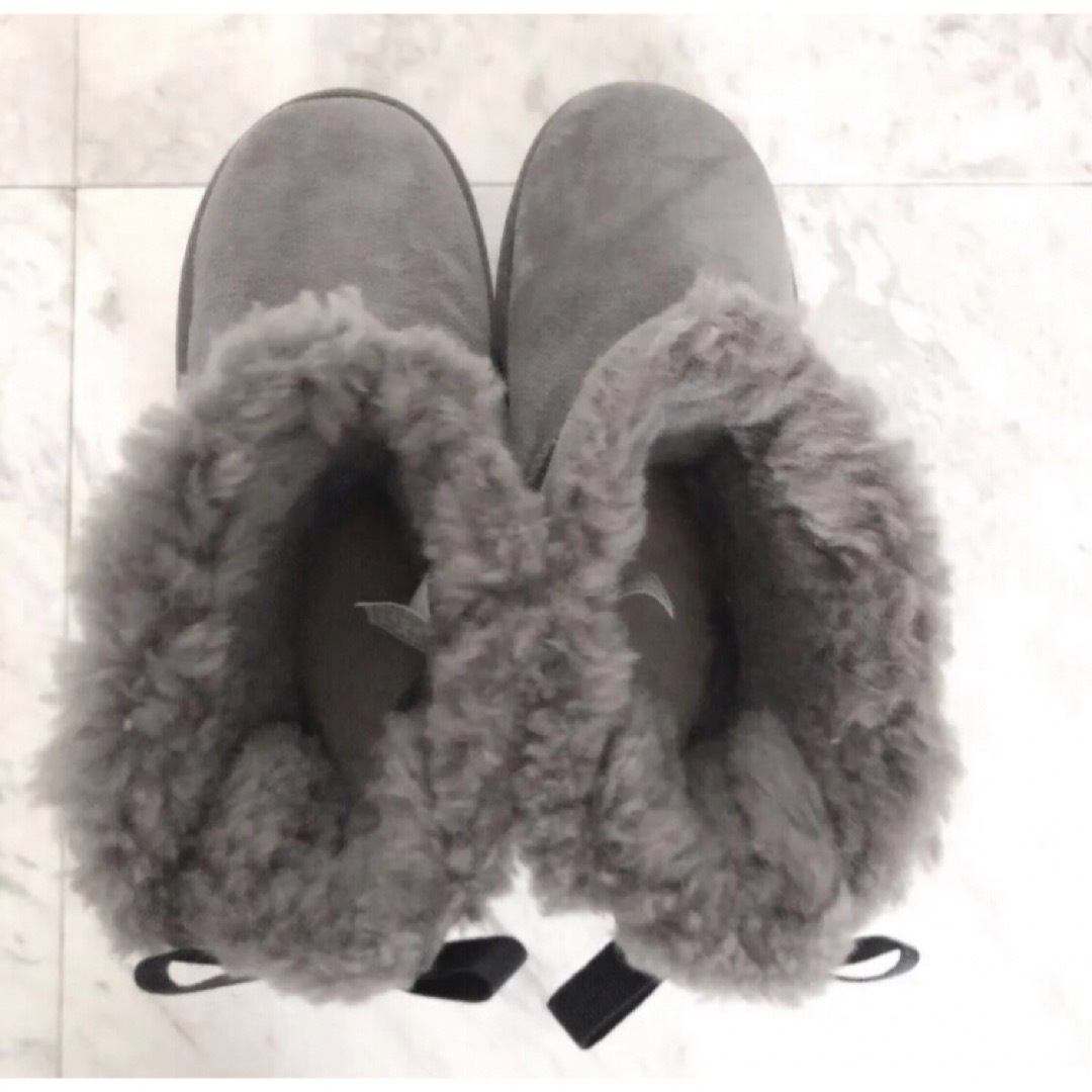 値下げ¥6666→¥6333  UGG アグ リボン チェック ブーツ 22cm