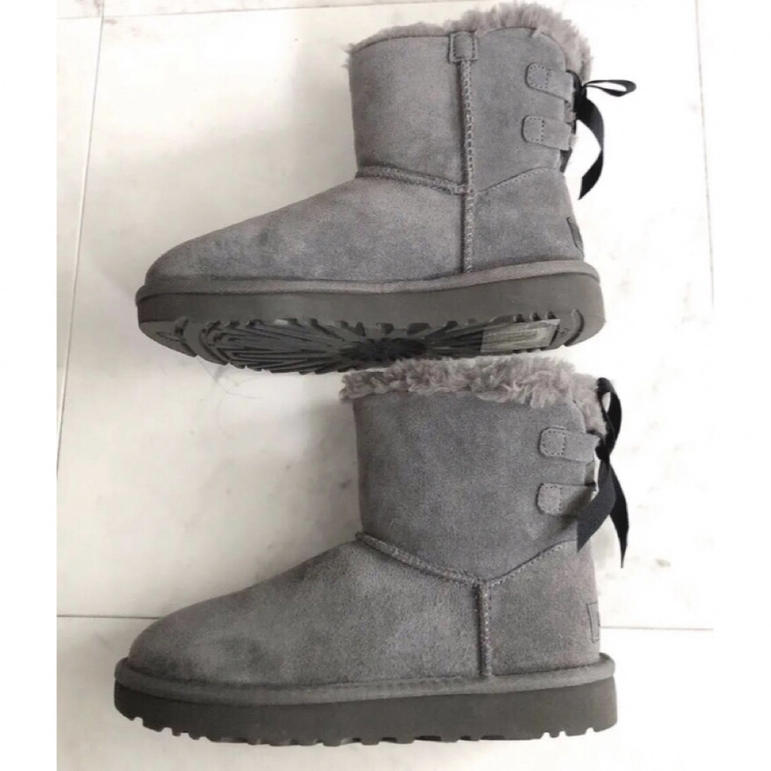 値下げ¥6666→¥6333  UGG アグ リボン チェック ブーツ 22cm