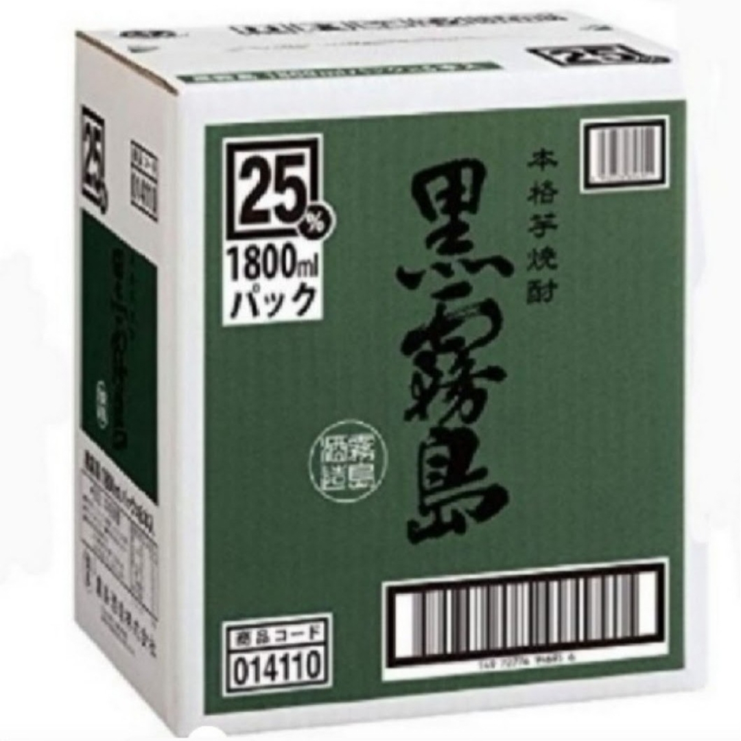 Ys644  黒霧島 芋 25度 1.8Lパック   ６本 食品/飲料/酒の酒(焼酎)の商品写真