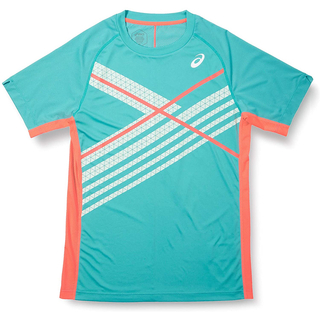 asics アシックス テニスウェア半袖Tシャツ 2041A120青メンズM新品