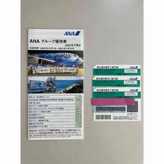 エーエヌエー(ゼンニッポンクウユ)(ANA(全日本空輸))のANA株主優待券3枚　ANAグループ優待券冊子(その他)