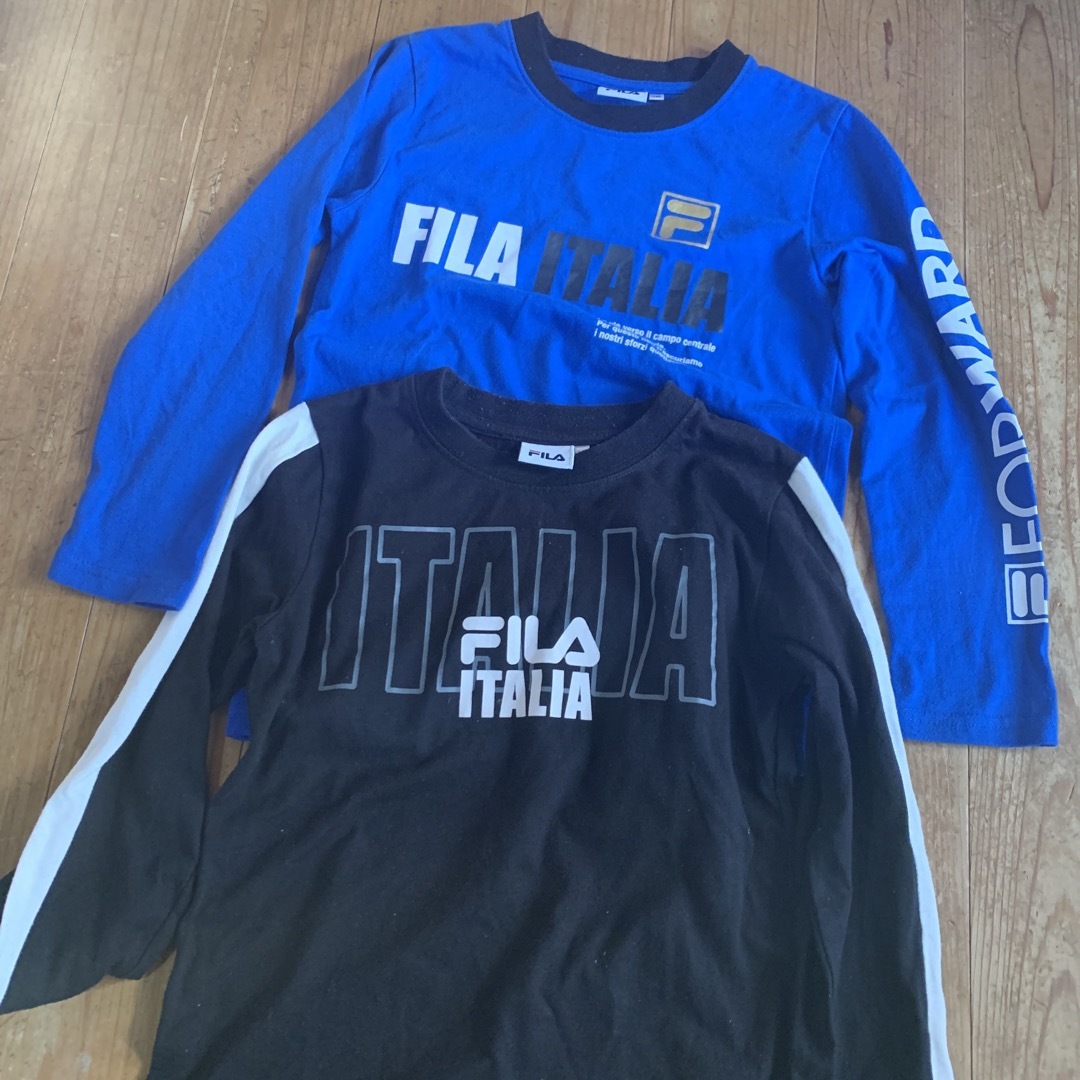 FILA(フィラ)のFILA ロンT 黒　青　140 2枚セット　フィラ キッズ/ベビー/マタニティのキッズ服男の子用(90cm~)(Tシャツ/カットソー)の商品写真