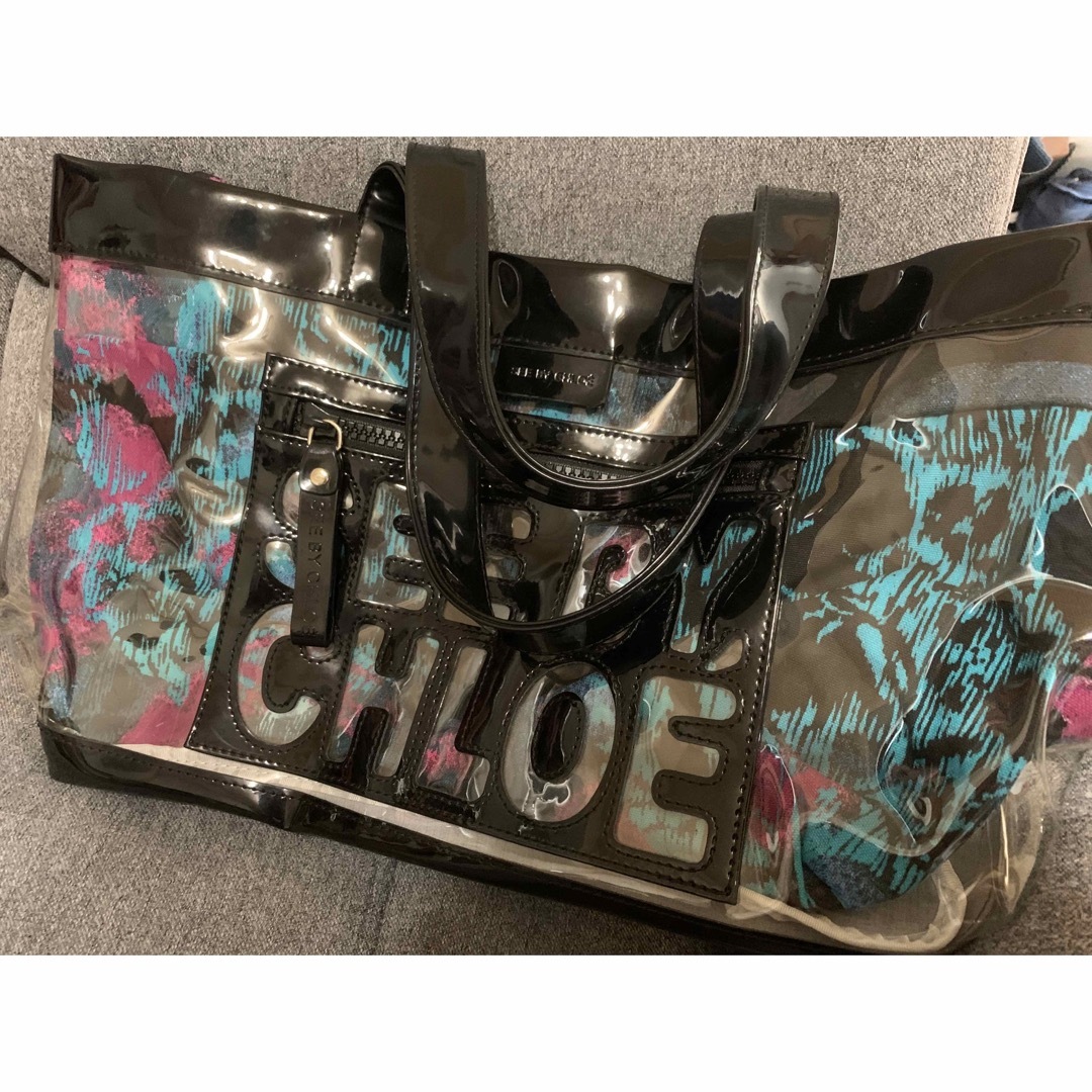 SEE BY CHLOE - SEE BY CHLOE トートバッグ 巾着 総柄 ロゴ ナイロン