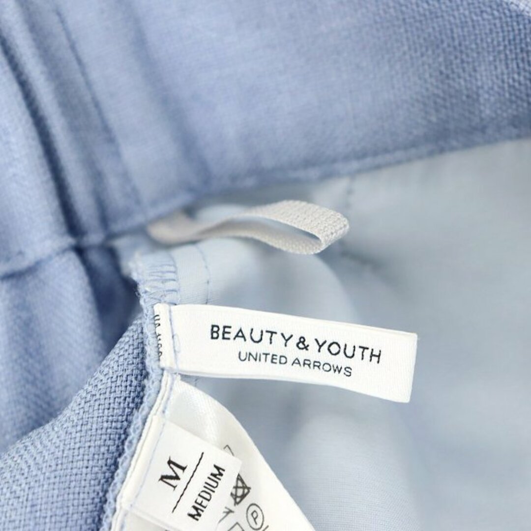 BEAUTY&YOUTH UNITED ARROWS(ビューティアンドユースユナイテッドアローズ)のユナイテッドアローズ ビューティー&ユース リネンタッチタックワイドパンツ 青 レディースのパンツ(その他)の商品写真