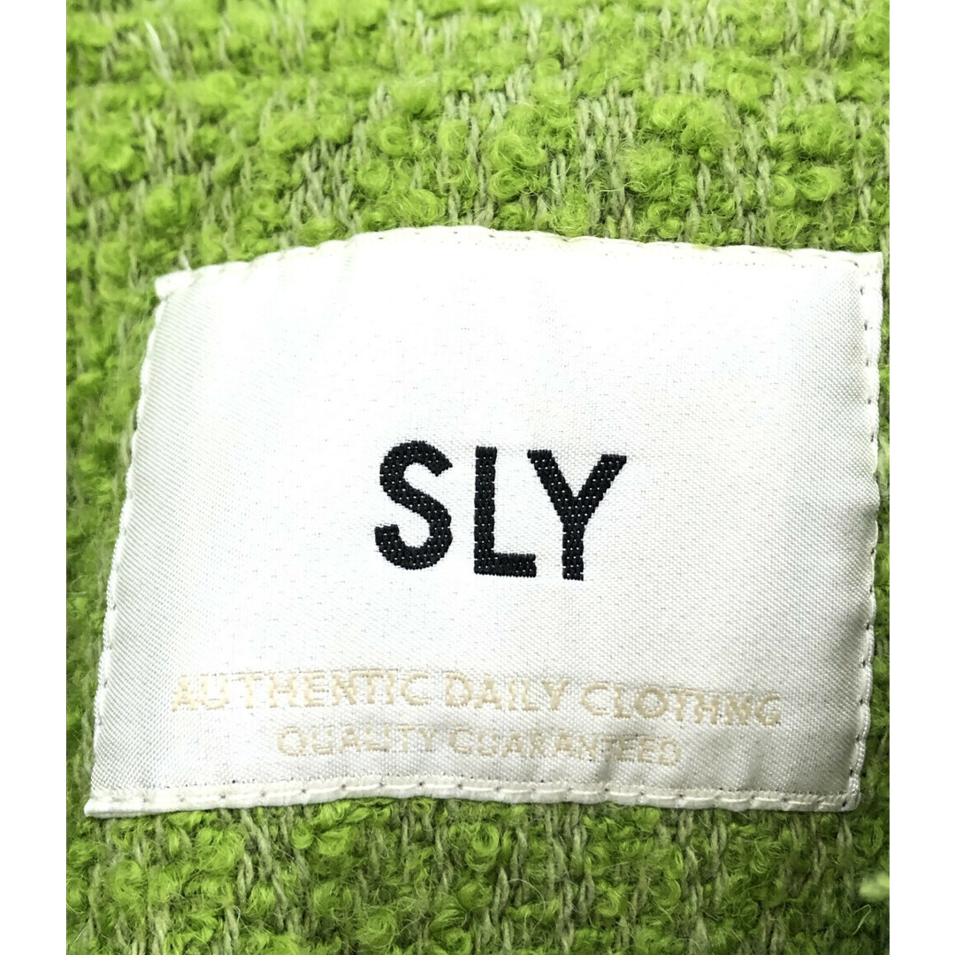 SLY(スライ)の美品 スライ SLY ノーカラーフリンジツイードジャケット    レディース F レディースのジャケット/アウター(その他)の商品写真