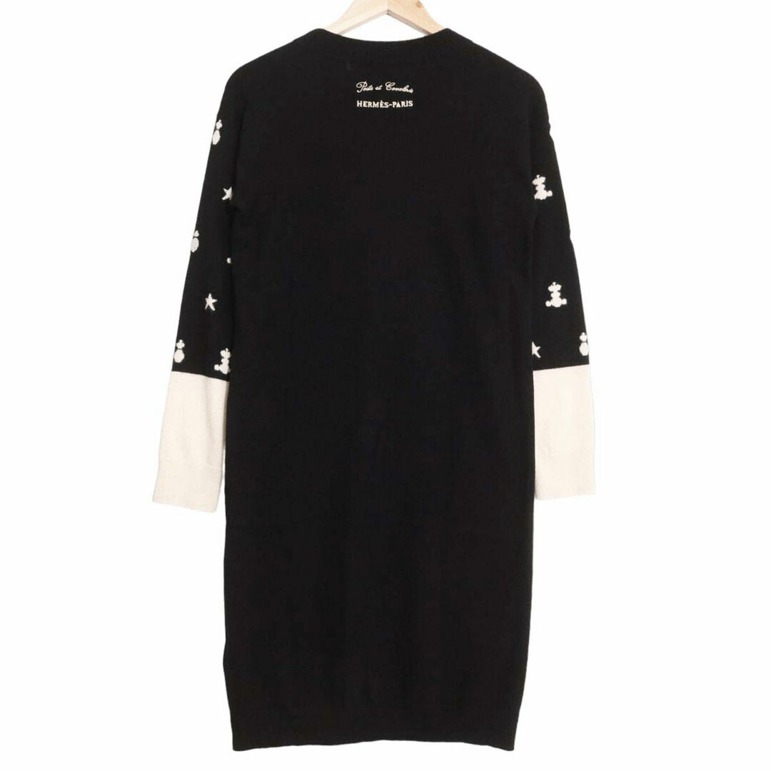 エルメス カシミヤ 長袖 ニット ワンピース レディース ブラック
