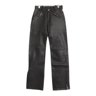 クロムハーツ(Chrome Hearts)のクロムハーツ フレアニー レザー パンツ メンズ ブラック CHROME HEARTS 【中古】 【アパレル・小物】(その他)