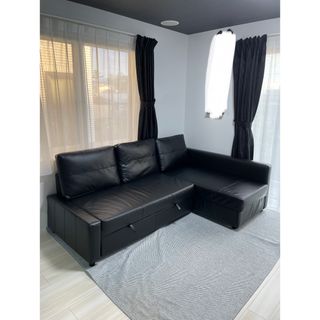 IKEA - IKEA コーナーソファベッド 収納付き, ボームスタード ブラック