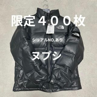 【超希少品】　レザー ダウンジャケット 本革 アメリカ産牛革 ヌプシ 黒 3L