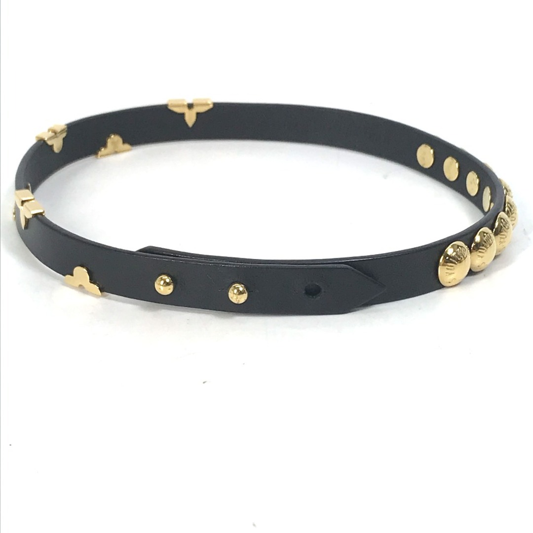 LOUIS VUITTON(ルイヴィトン)のルイヴィトン LOUIS VUITTON ブラスレ・デイリーモノグラム スタッズ  M6557F 2重ブレスレット アクセサリー ブレスレット レザー ブラック 美品 レディースのアクセサリー(ブレスレット/バングル)の商品写真