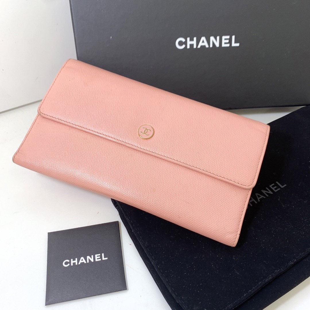CHANEL(シャネル)のCHANEL シャネル レザー ロングウォレット 美品 レディースのファッション小物(財布)の商品写真