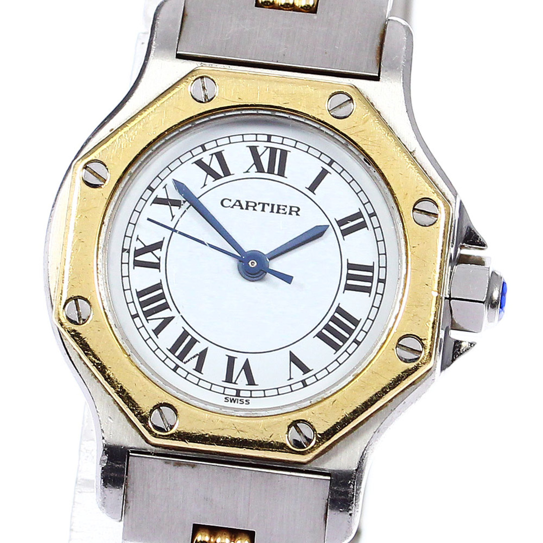 Cartier(カルティエ)の訳あり カルティエ CARTIER W2001683 サントスオクタゴンSM YGコンビ デイト クォーツ レディース _765293【ev10】 レディースのファッション小物(腕時計)の商品写真