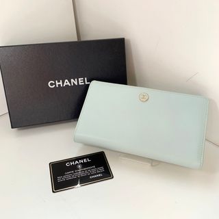 シャネル(CHANEL)のCHANEL シャネル レザー 二つ折りロングウォレット 美品(財布)