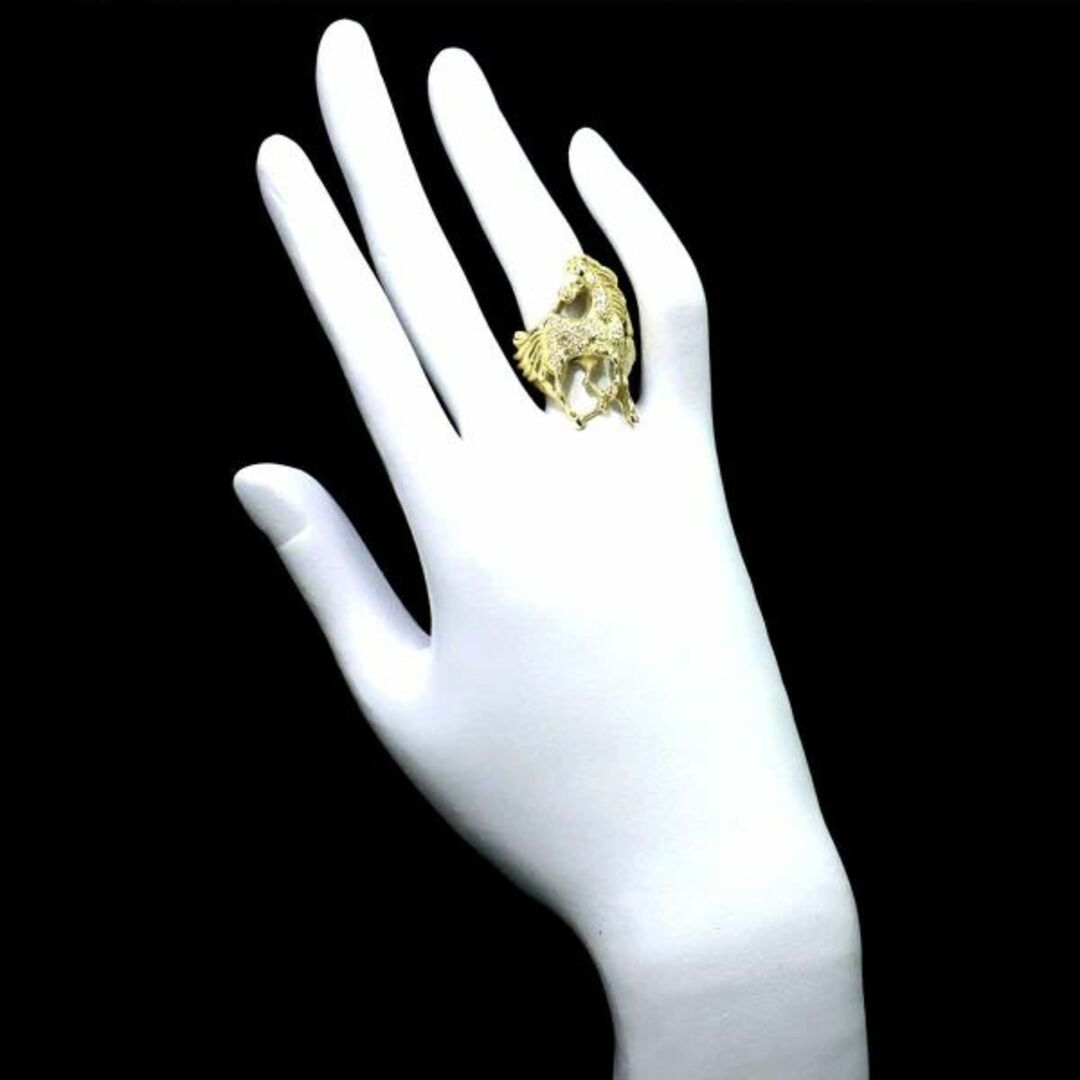 リング 14号 ダイヤ 0.184ct サファイヤ K18 YG イエローゴールド 750