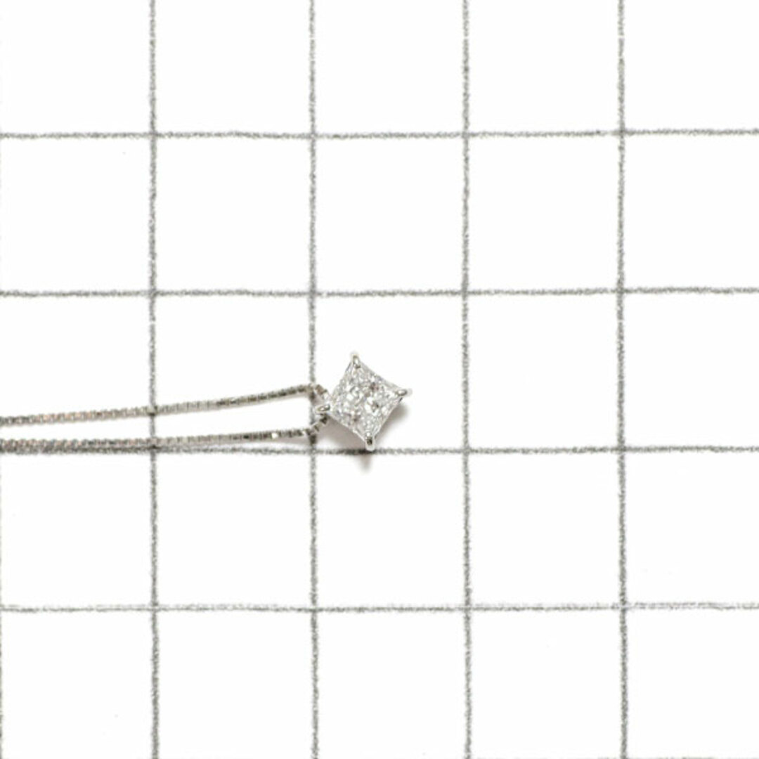 Pt プリンセスカットダイヤ ダイヤモンド ペンダントネックレス 0.30ct D VVS1 D0.03ct