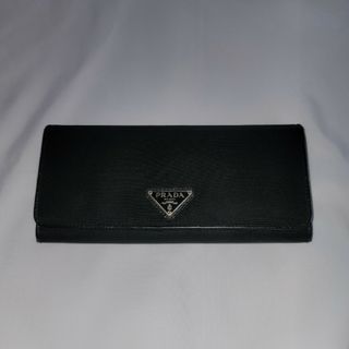 プラダ(PRADA)の【PRADA】【プラダ】【長財布】【レザー・ナイロン】【ブラック】【黒色】(財布)