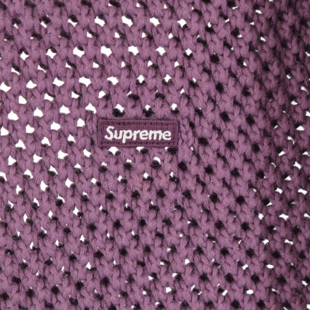 supreme open knit M パープル　スモールボックスロゴ