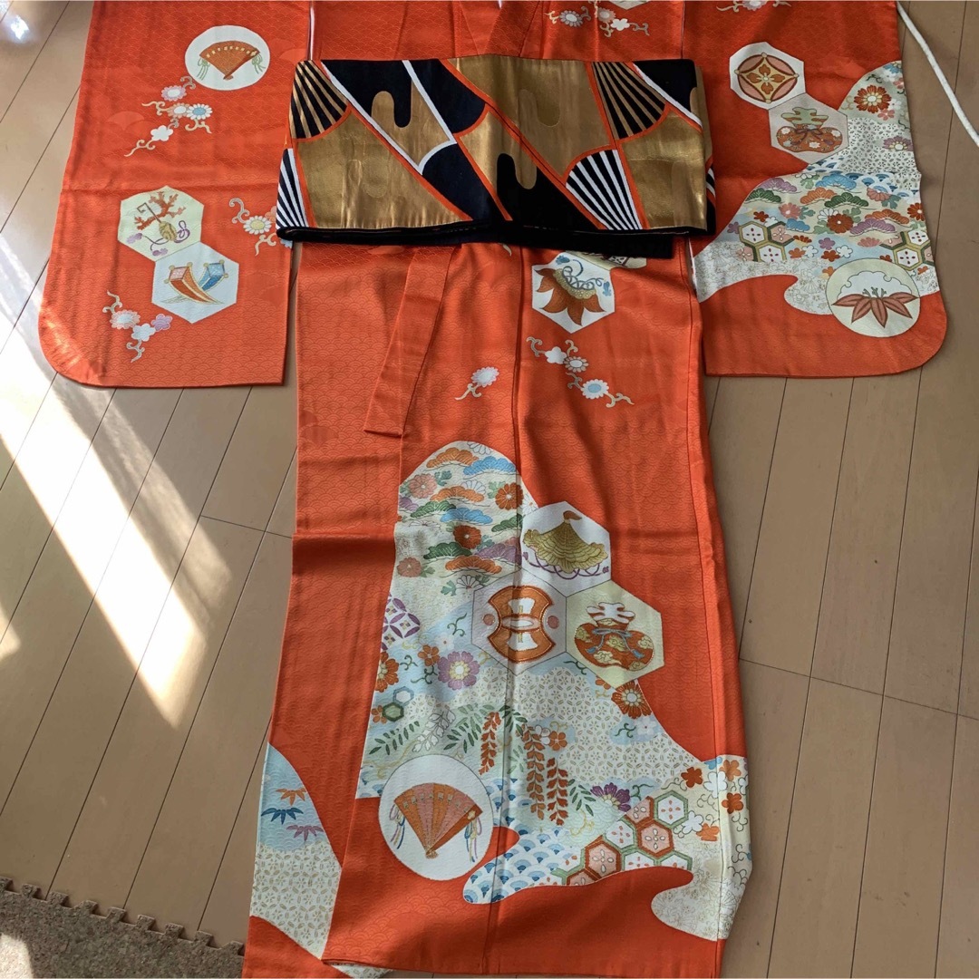 7歳女児七五三用着物セット　130㎝ キッズ/ベビー/マタニティのキッズ服女の子用(90cm~)(和服/着物)の商品写真