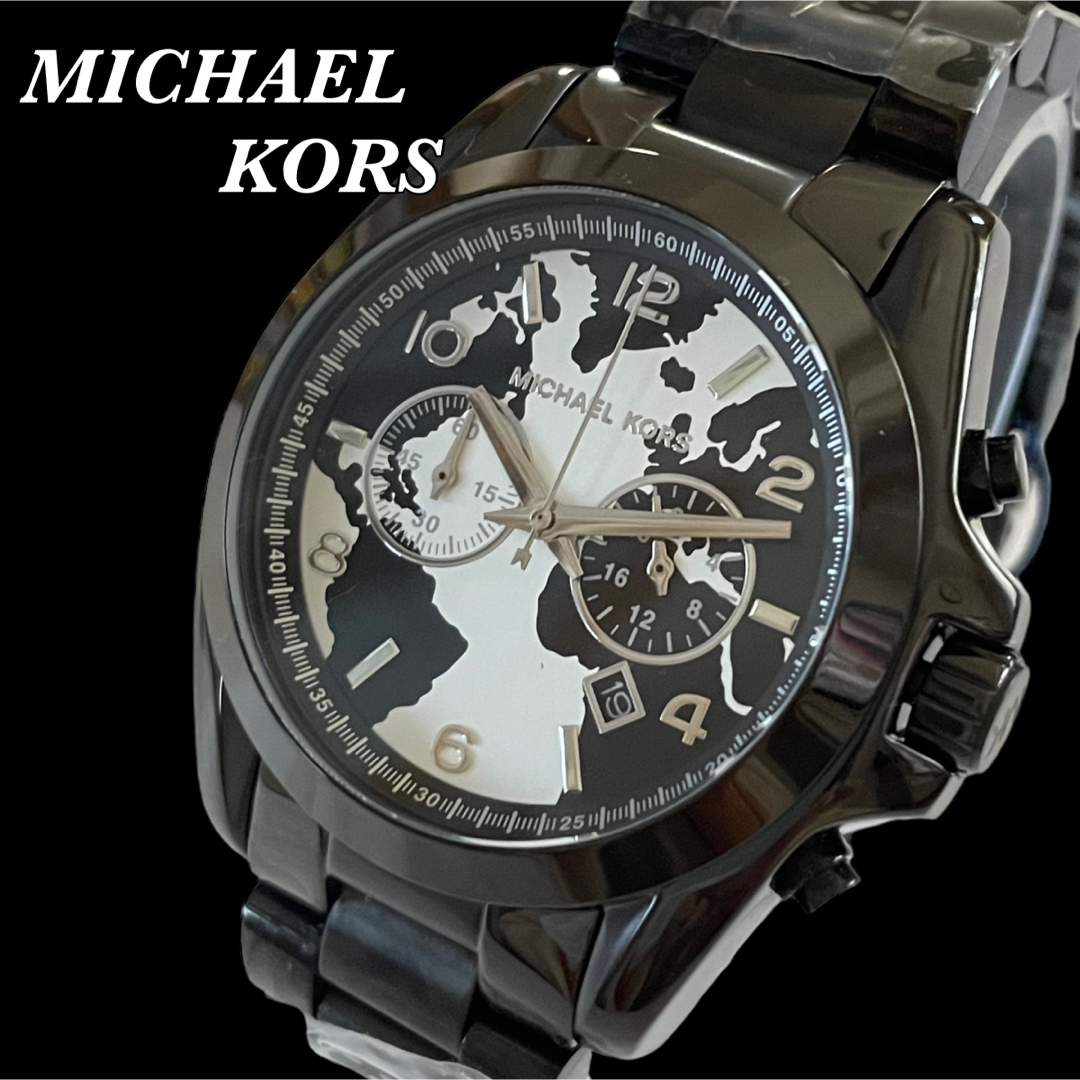 【新品・未使用】マイケルコース メンズ腕時計★限定版★黒白　クロノグラフマイケルコース駆動方式