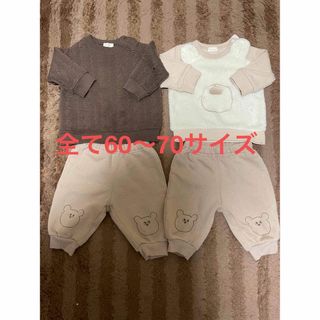 ニシマツヤ(西松屋)の訳あり　ベビー服2セット　60〜70サイズ(トレーナー)