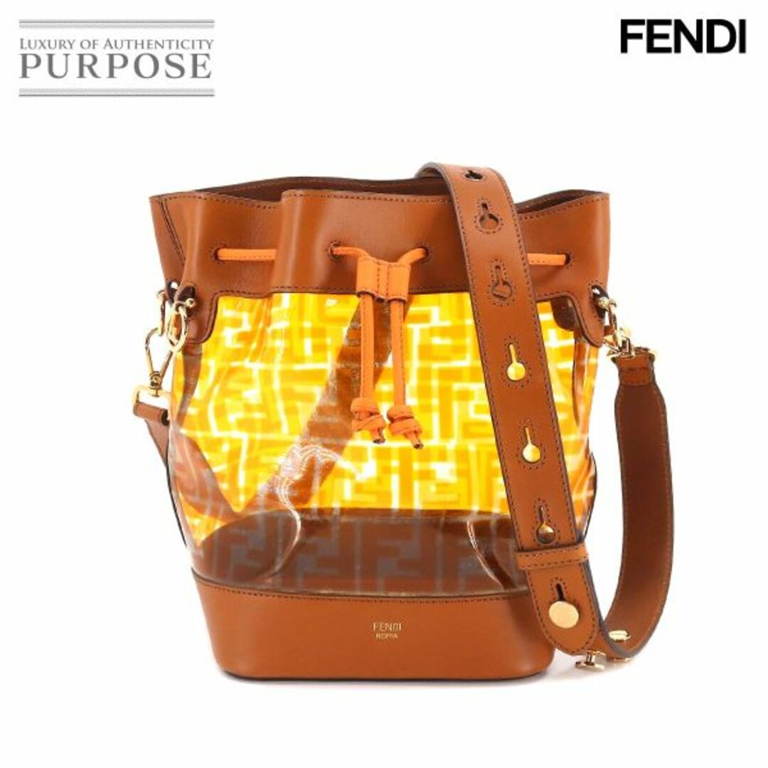 未使用 展示品 フェンディ FENDI モントレゾール ショルダー バッグ ビニール レザー オレンジ ブラウン 8BT298 VLP 90211173８９．５１１４．５ｃｍ重さ