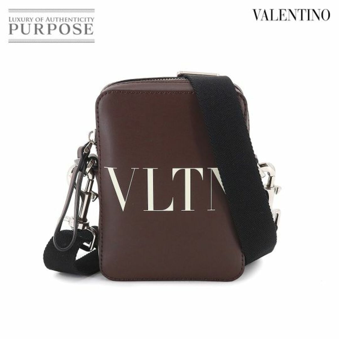 未使用 展示品 ヴァレンティノ ガラヴァーニ VALENTINO GARAVANI VLTNロゴ スモール クロスボディ ショルダー バッグ レザー ブラウン VLP 90211194