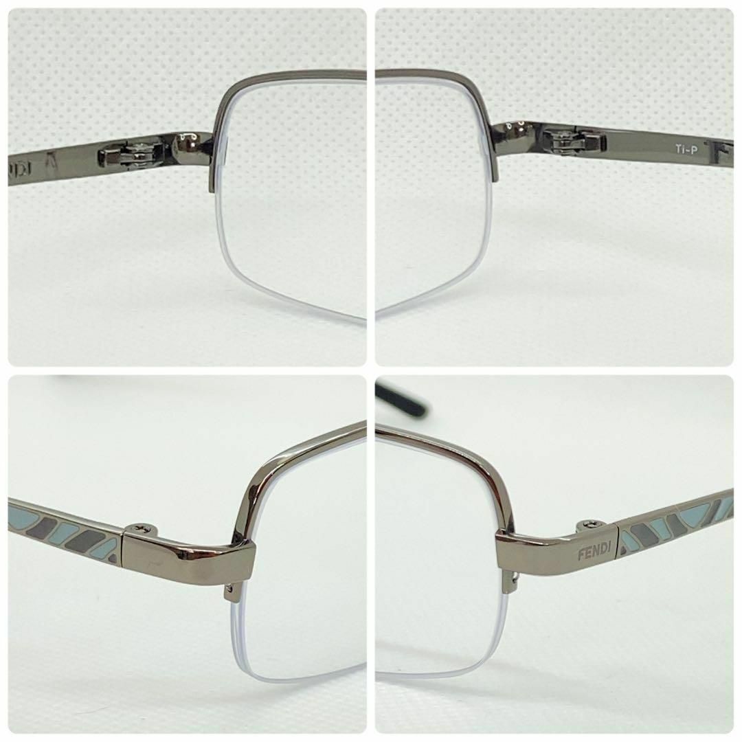 1923超美品　フェンディ　メガネ　眼鏡　度弱　7501　バンブー風　サイドロゴ