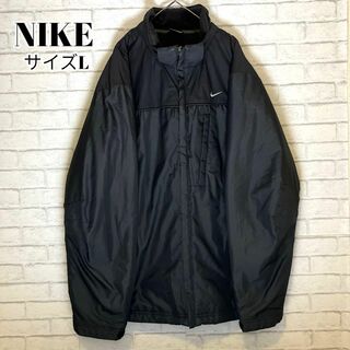 【希少】ナイキ ヴィンテージ ダウンジャケット XL 刺繍ロゴ ブラック 黒