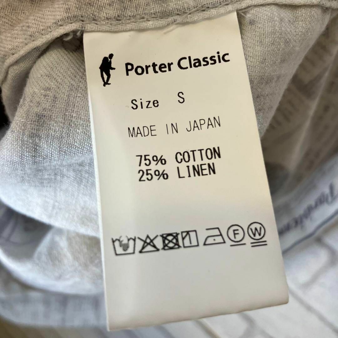ポータークラシック 総柄コットンリネンビッグシャツ『S』美品 21SS即完売品