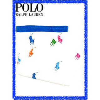 ラルフローレン(Ralph Lauren)のメンズ レディース ビーチタオル ホワイト Polo Ralph Lauren ポロ ラルフローレン ラルフローレンマルチーカラーポニービーチタオル po488(その他)