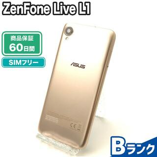 ゼンフォン(ZenFone)のSIMロック解除済み ZenFone Live L1 ZA550KL 32GB Bランク 本体【ReYuuストア】 シマーゴールド(スマートフォン本体)