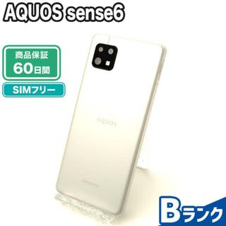 アクオス(AQUOS)のSIMロック解除済み AQUOS sense6 SH-M19 64GB Bランク 本体【ReYuuストア】 シルバー(スマートフォン本体)