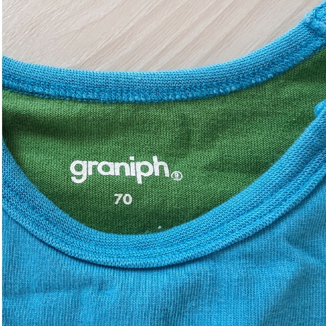 Graniph(グラニフ)のgraniphスシトレインロンパース70センチ キッズ/ベビー/マタニティのベビー服(~85cm)(ロンパース)の商品写真