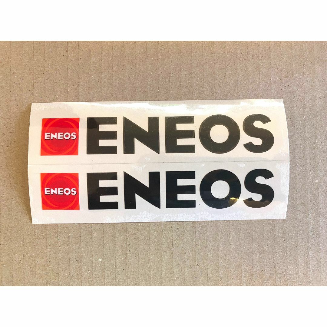 エネオスステッカー小【黒文字】　ENEOS　２枚 自動車/バイクのバイク(ステッカー)の商品写真