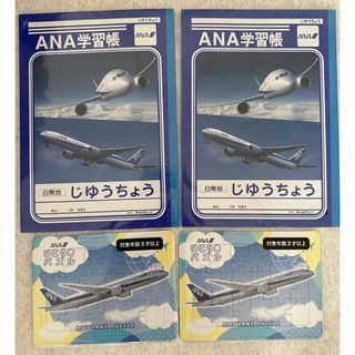 エーエヌエー(ゼンニッポンクウユ)(ANA(全日本空輸))のANA学習帳 自由帳 2冊, ひこうきパズル 2個セット(ノベルティグッズ)