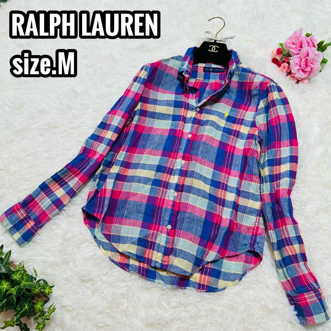 新品タグ付 RALPH LAUREN リネンシャツ マドラスチェック ポニー