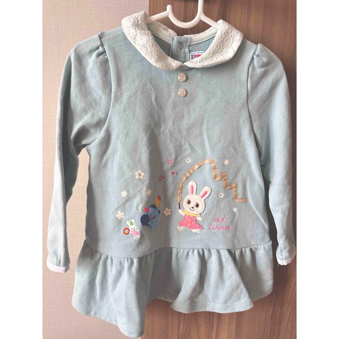 mikihouse(ミキハウス)のラメ入りAライントレーナー♡100cm キッズ/ベビー/マタニティのキッズ服女の子用(90cm~)(Tシャツ/カットソー)の商品写真