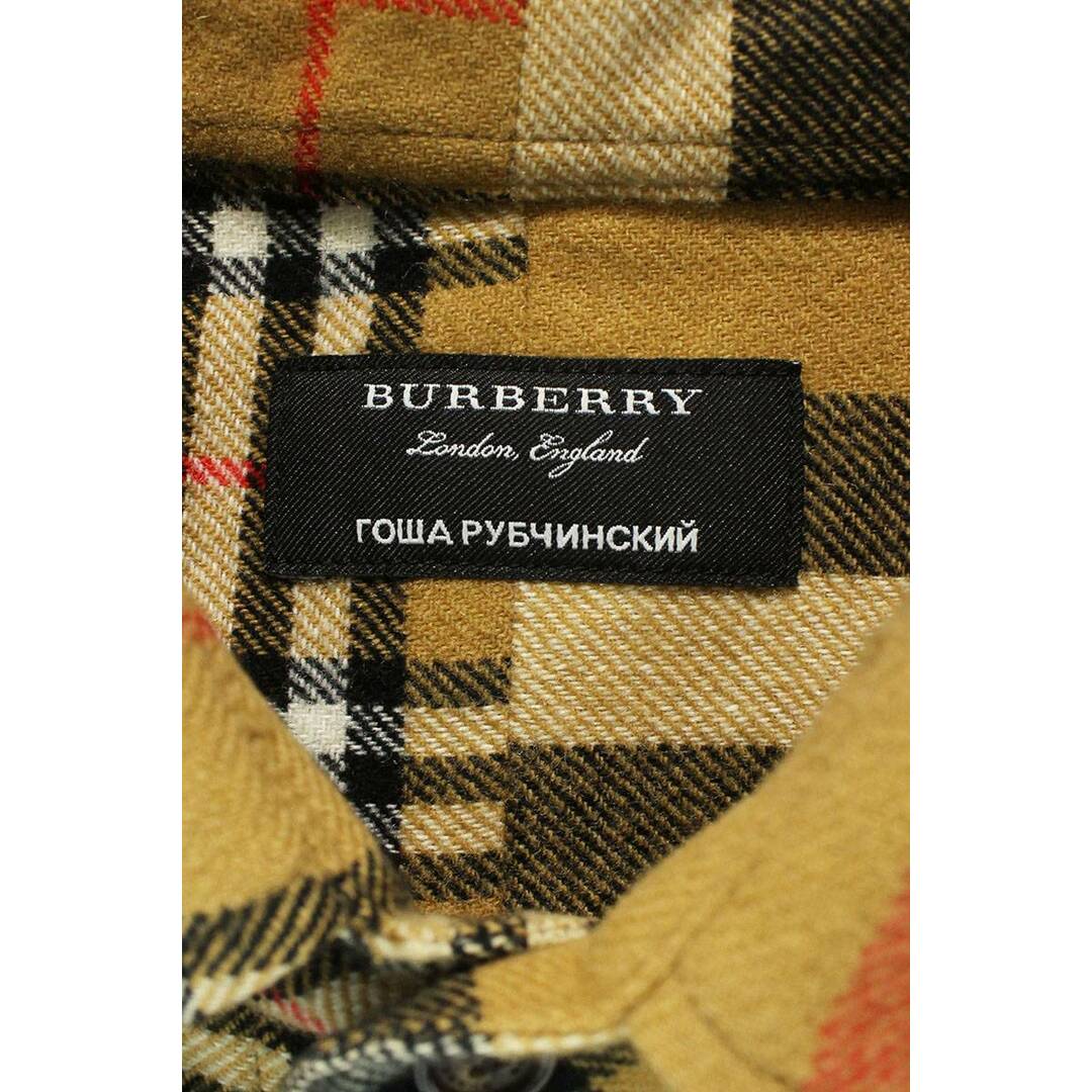 バーバリー ×ゴーシャラブチンスキー Gosha Rubchinskiy  8003853 オーバーサイズノバチェック切替フランネル長袖シャツ メンズ XS