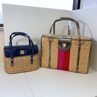 ケイトスペードニューヨーク(kate spade new york)のＨ　kate spade new york カゴバッグ2点セット 美品(かごバッグ/ストローバッグ)