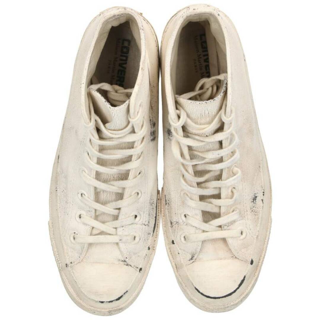 マルタンマルジェラ1 ×コンバース CONVERSE  141957C ペンキ加工ハイカットレザースニーカー メンズ 26.5cm