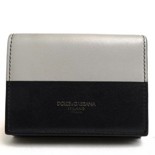 ドルチェアンドガッバーナ(DOLCE&GABBANA)のドルガバ／DOLCE＆GABBANA 財布 ウォレット メンズ 男性 男性用レザー 革 本革 ブラック 黒  AK960 BP2525 P.FOGLIO FRENCH FLAP 小銭入れあり 三つ折り バイカラー(長財布)