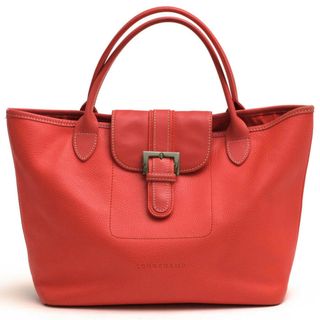 ロンシャン(LONGCHAMP)のロンシャン／Longchamp バッグ トートバッグ 鞄 ハンドバッグ レディース 女性 女性用レザー 革 本革 ピンク  シボ革 シュリンクレザー 定番(トートバッグ)