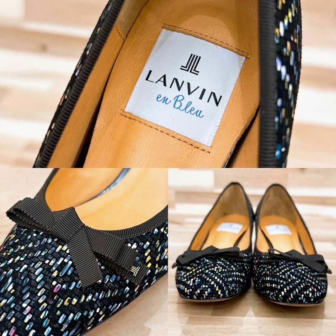 ランバンオンブルー LANVIN euBlue リボン パンプス ジュート 22