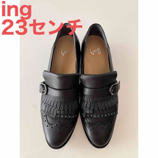 ING  ローヒールパンプス  ネイビー 24.5cm