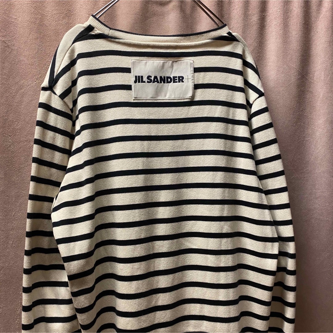 新品JIL SANDERロゴ プリント ロングTシャツ長袖  Sサイズ ブラックロゴロンＴT-SHI