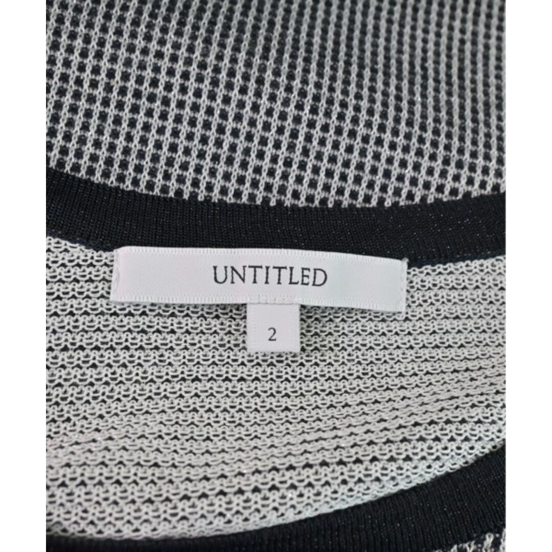 UNTITLED(アンタイトル)のUNTITLED アンタイトル ニット・セーター 2(M位) 黒x白(チェック) 【古着】【中古】 レディースのトップス(ニット/セーター)の商品写真